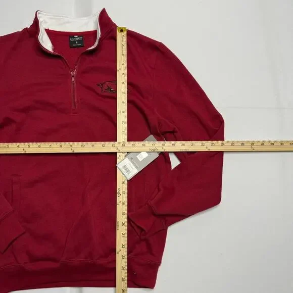 Colosseum Athletics Men's Cardinal Arkansas Razorbacks Quarter-Zip Size Small - Picture 5 of 8